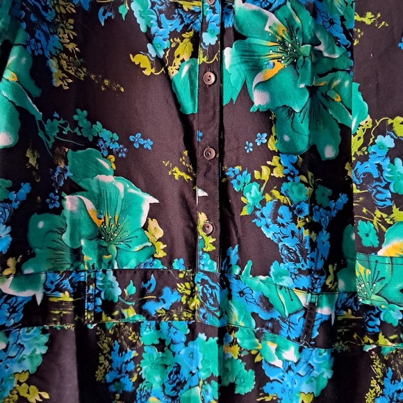 Floral Print PURE Cotton Shirt Dress - Picture 3 of 6